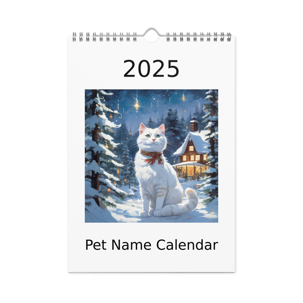 PugMug Custom White Companion Cat Wall Calendar (2026)