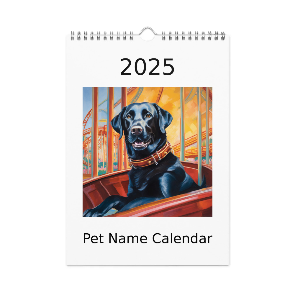 PugMug Custom Black Labrador Retriever Wall Calendar (2026)