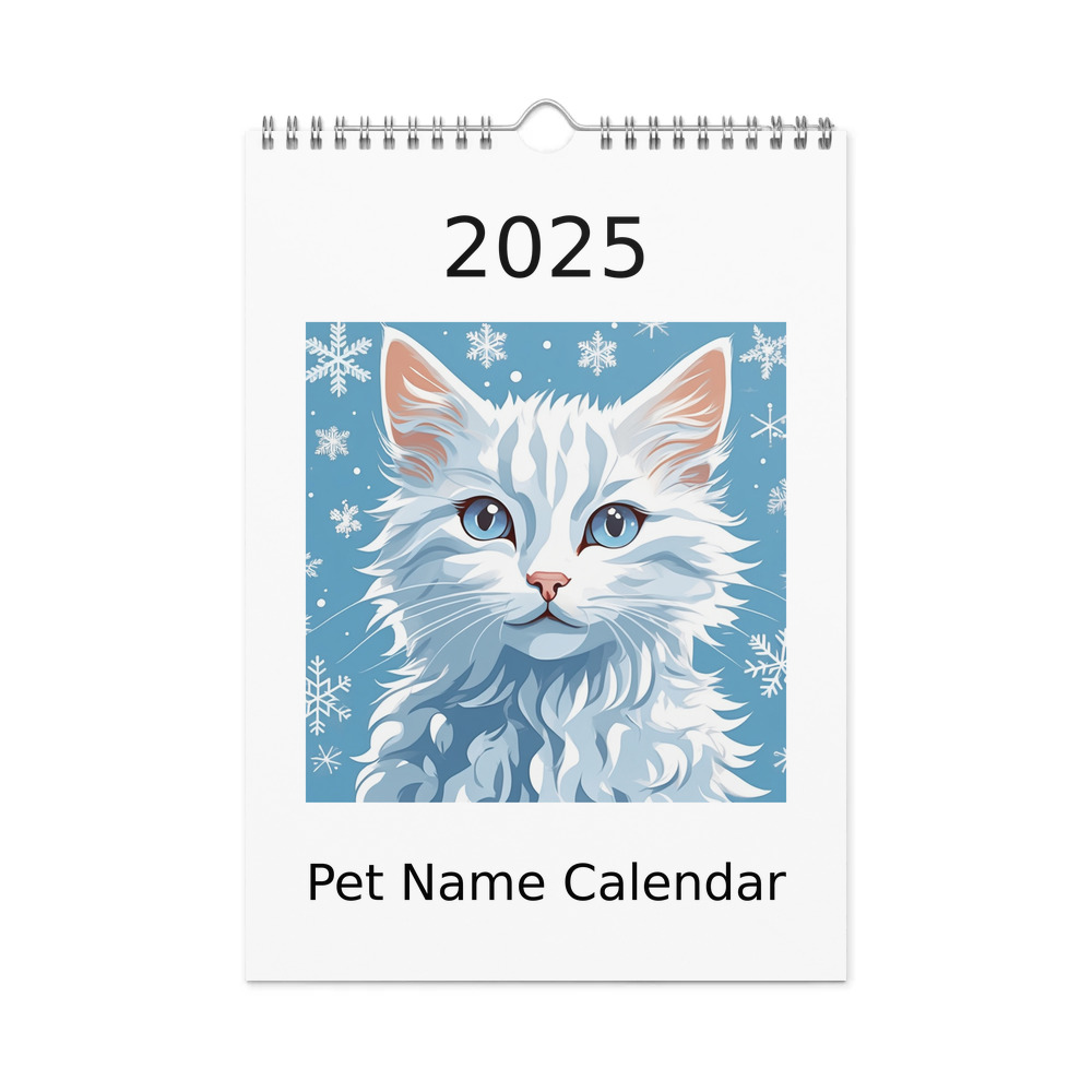 PugMug Custom White Companion Cat Wall Calendar (2026)