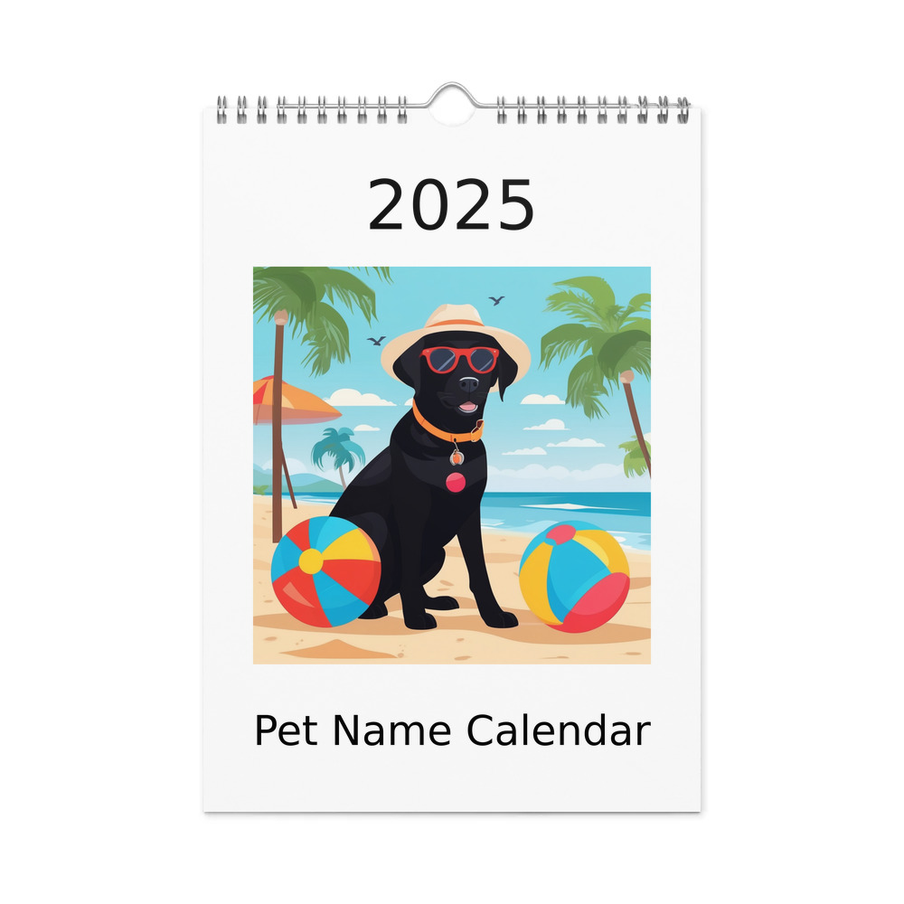 PugMug Custom Black Labrador Retriever Wall Calendar (2026)