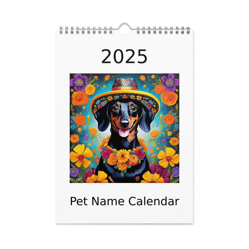 PugMug Custom Black Dachshund Wall Calendar (2026)