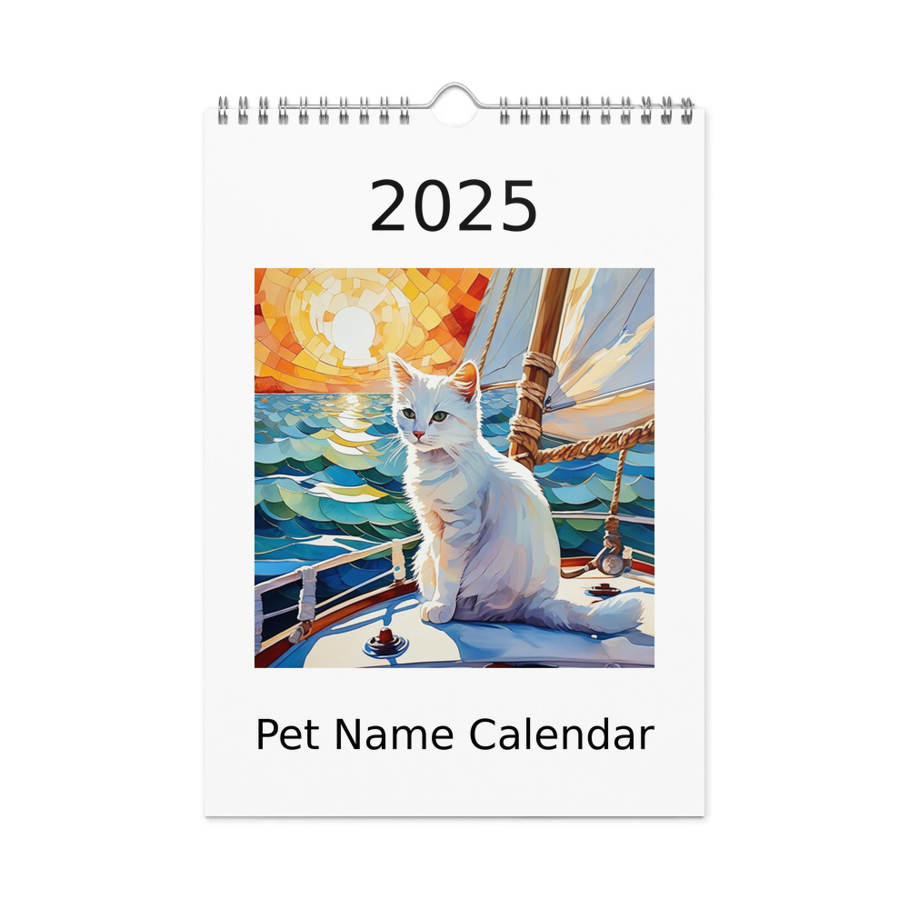 PugMug Custom White Companion Cat Wall Calendar (2026)