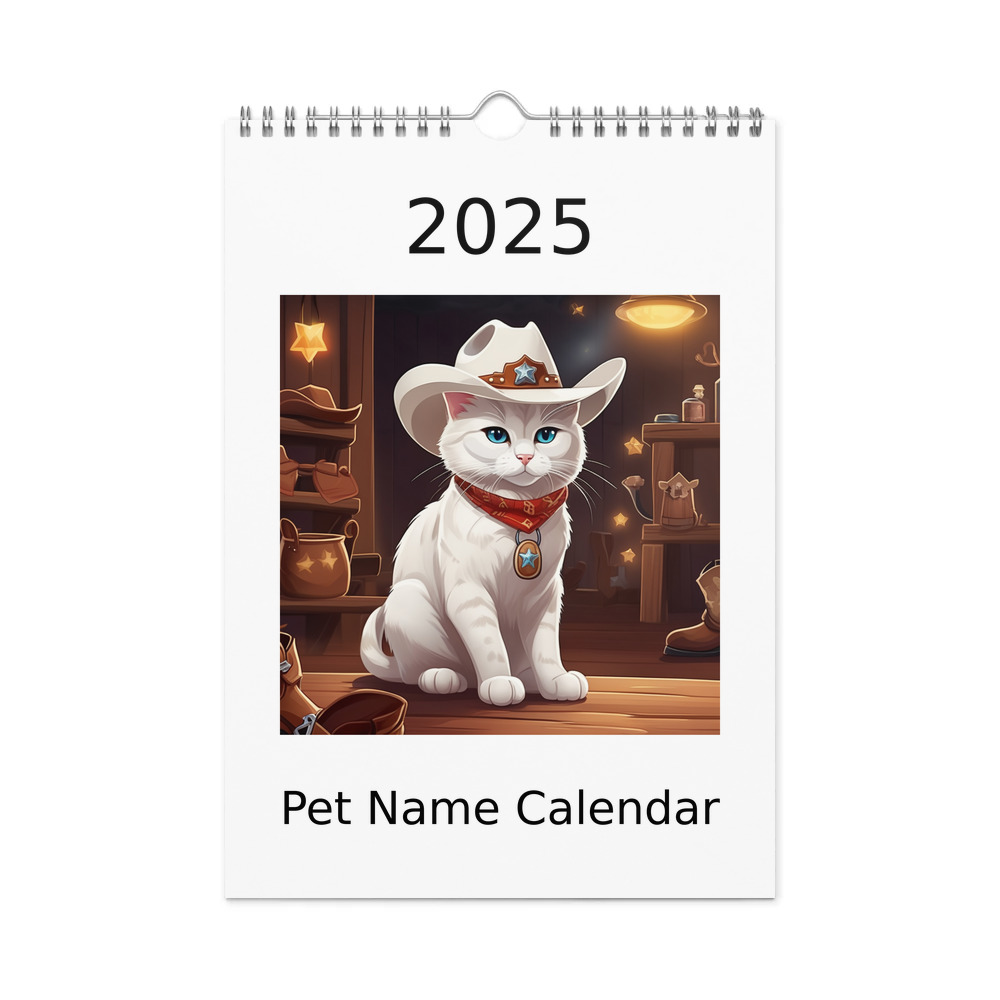 PugMug Custom White Companion Cat Wall Calendar (2026)
