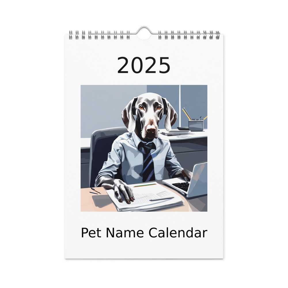 PugMug Custom Weimaraner Wall Calendar (2026)