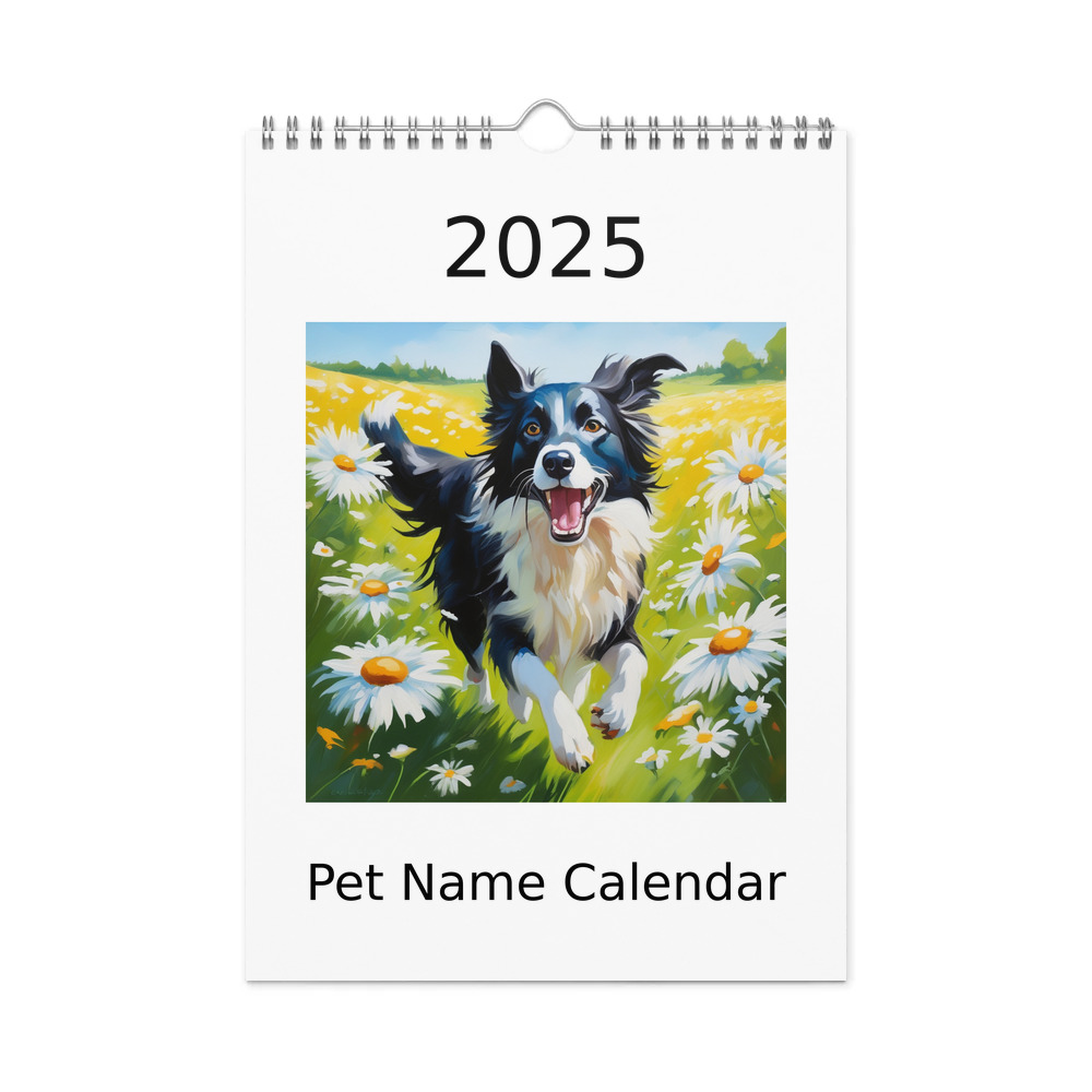 PugMug Custom Border Collie Wall Calendar (2026)