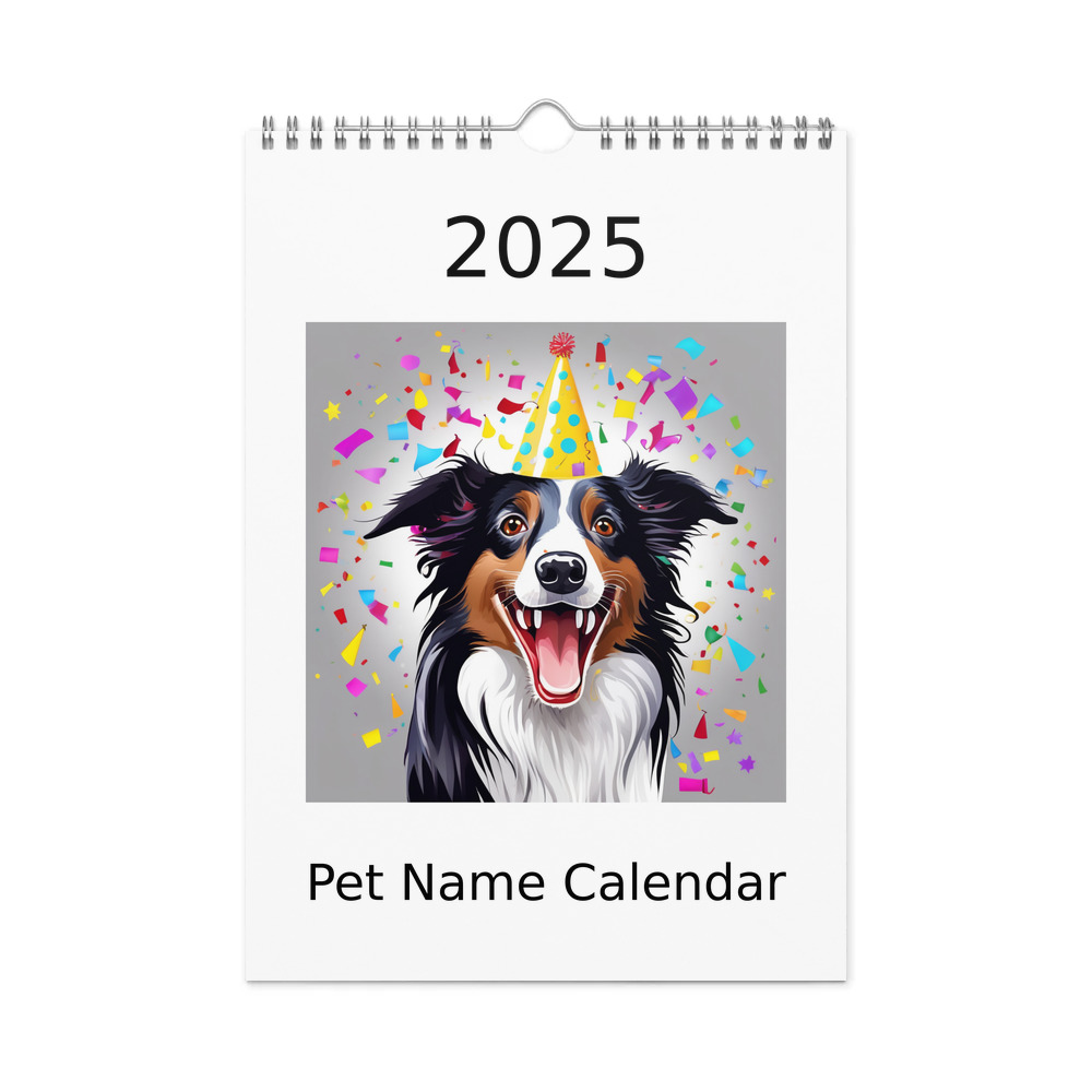 PugMug Custom Border Collie Wall Calendar (2026)