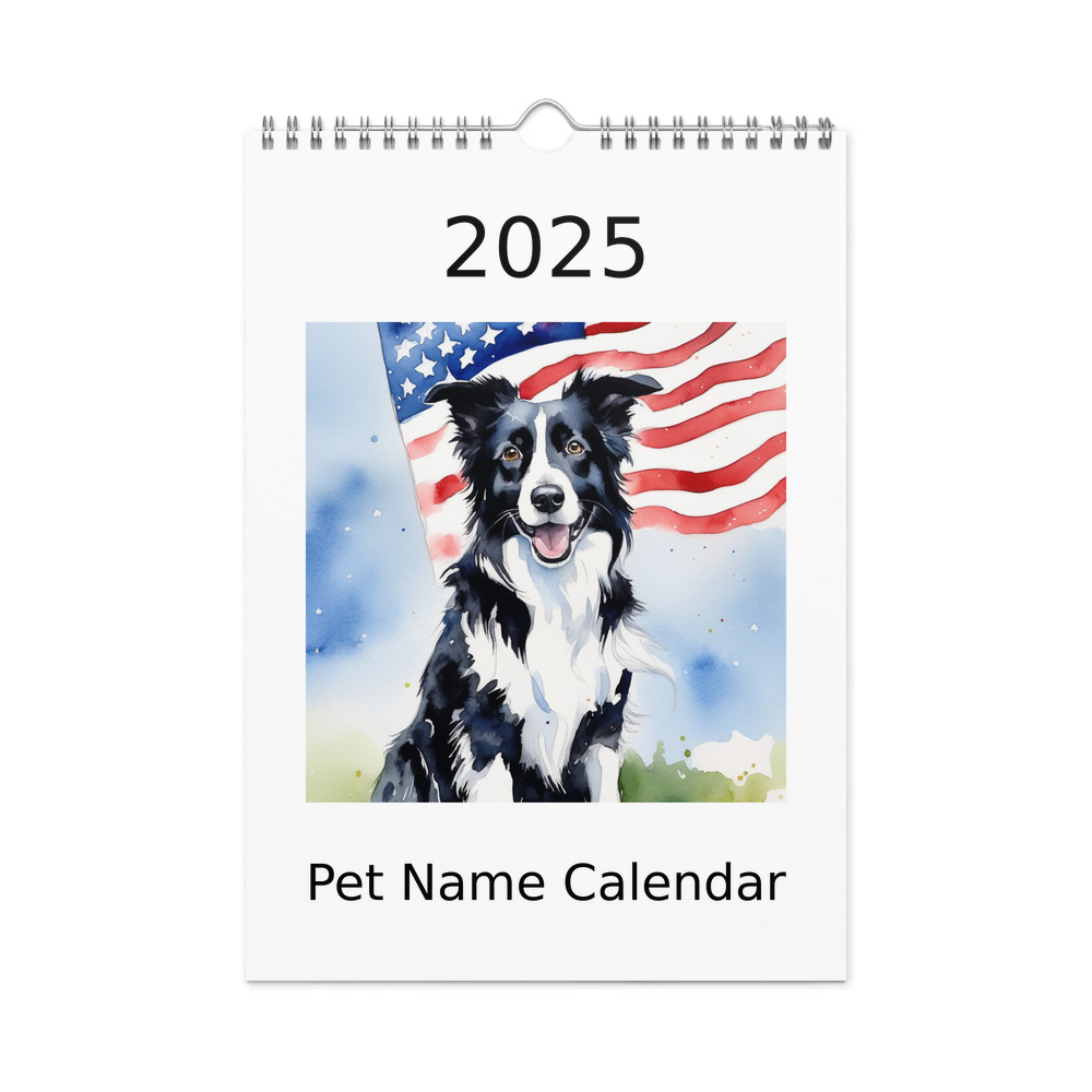 PugMug Custom Border Collie Wall Calendar (2026)