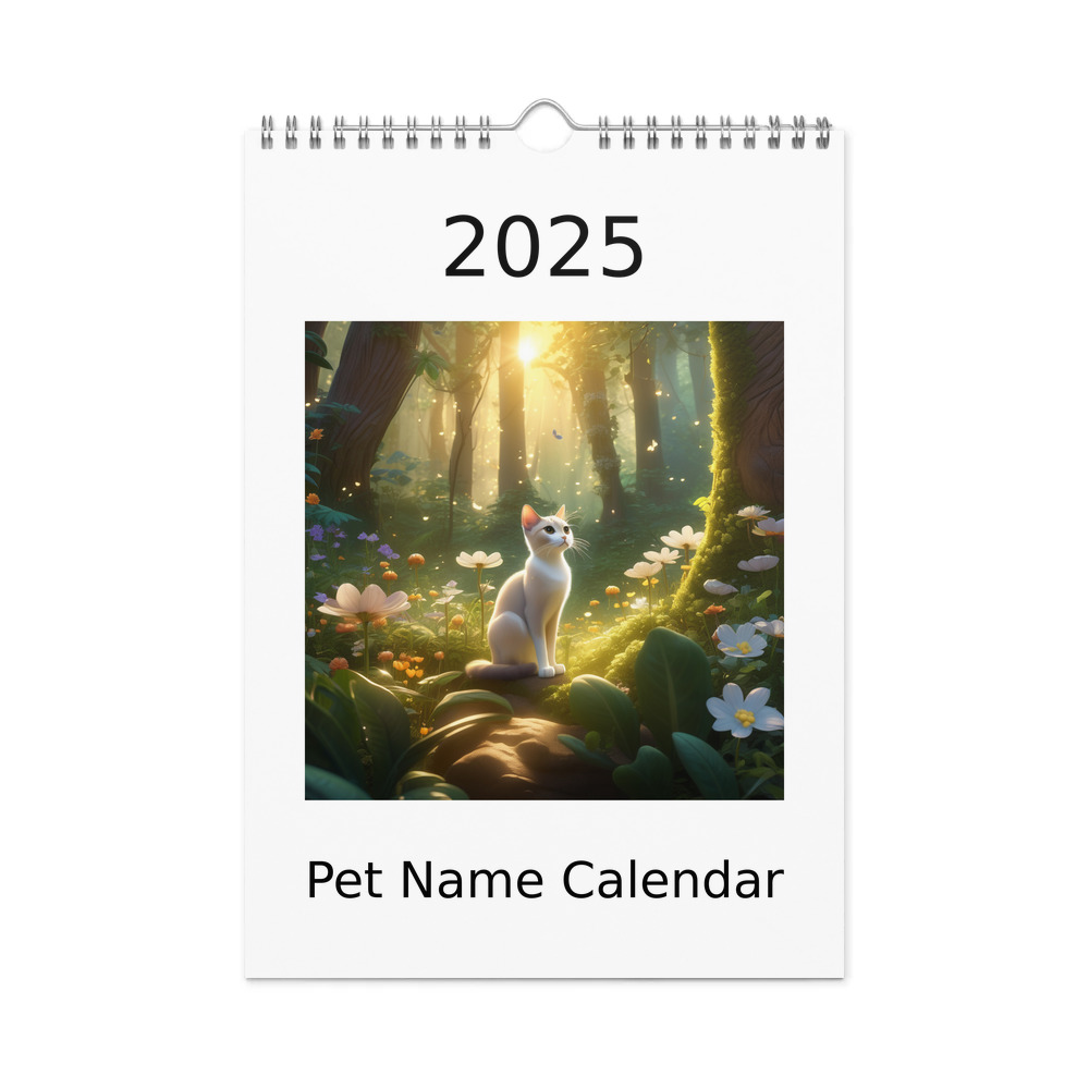 PugMug Custom White Abyssinian Cat Wall Calendar (2026)