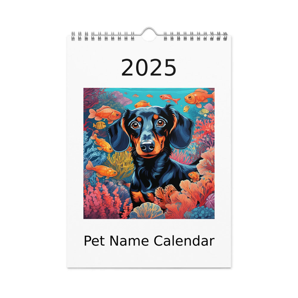 PugMug Custom Black Dachshund Wall Calendar (2026)