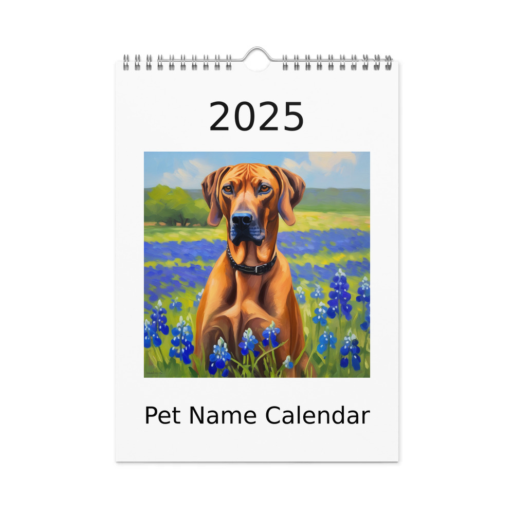 PugMug Custom Rhodesian Ridgeback Wall Calendar (2026)