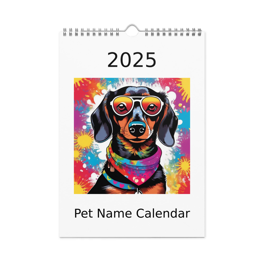 PugMug Custom Black Dachshund Wall Calendar (2026)