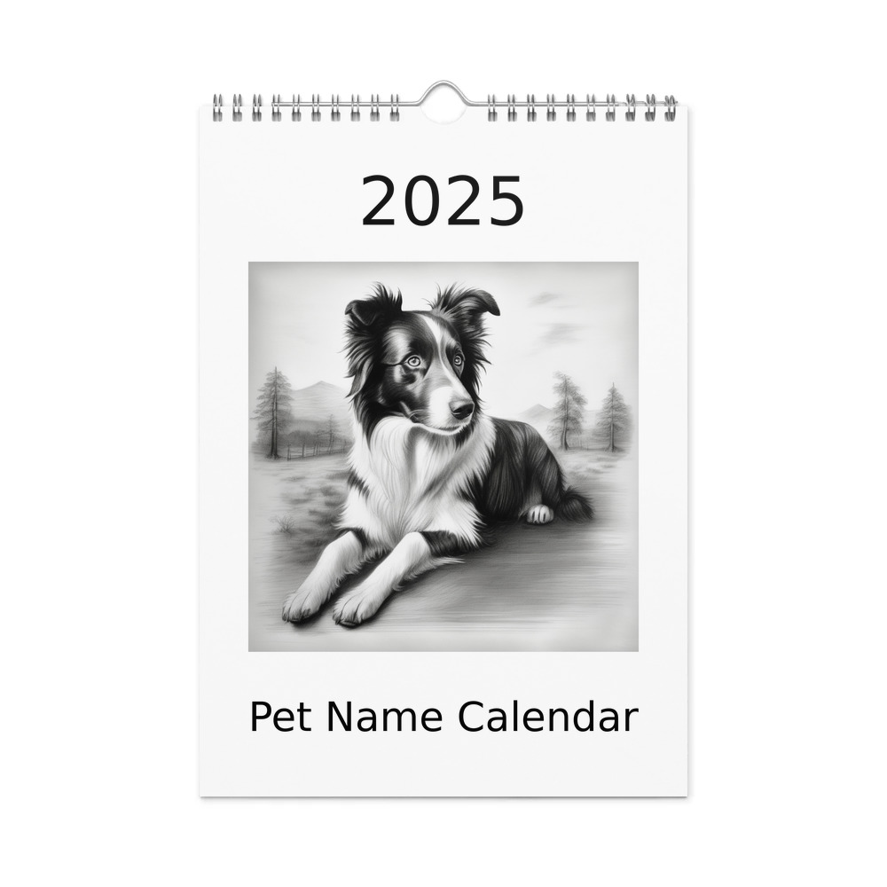 PugMug Custom Border Collie Wall Calendar (2026)