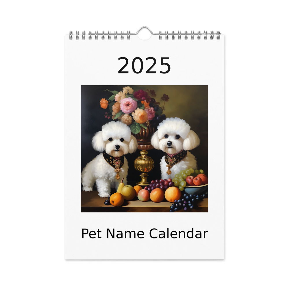 PugMug Custom Bichons Frise Wall Calendar (2026)