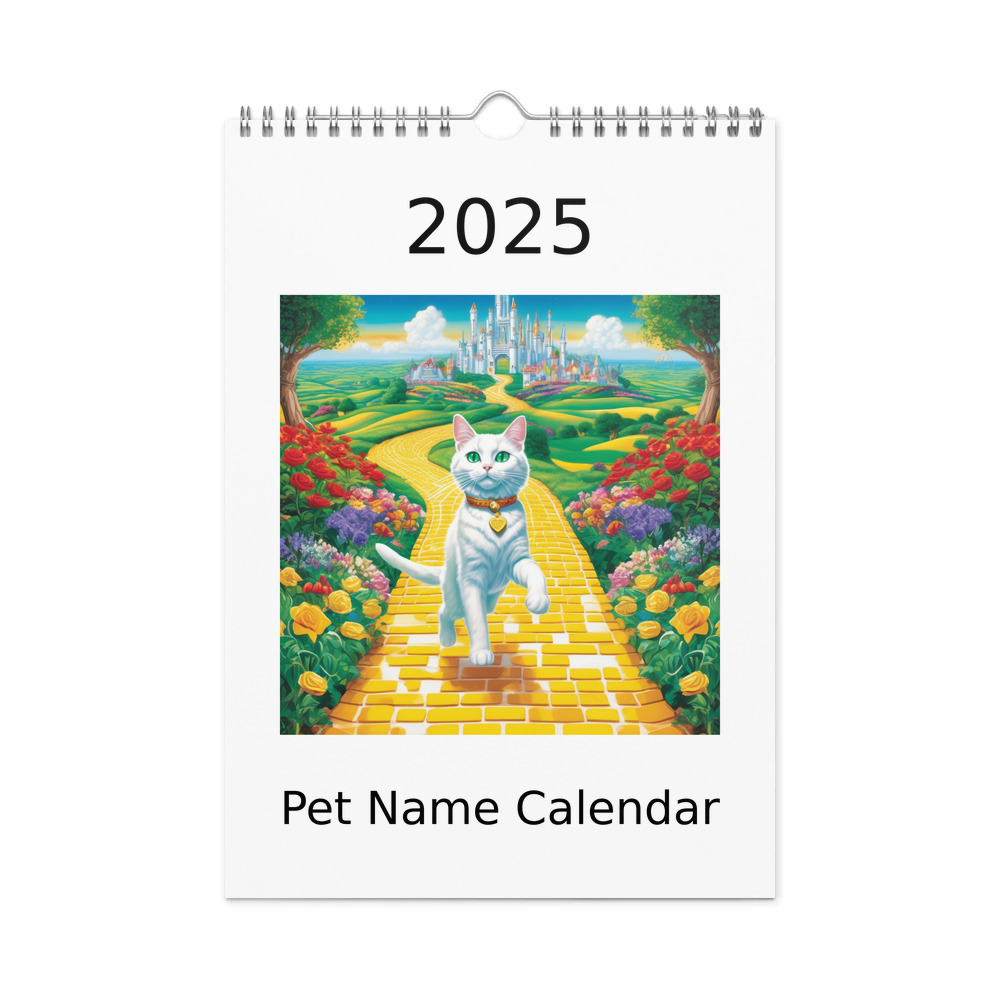 PugMug Custom White Companion Cat Wall Calendar (2026)