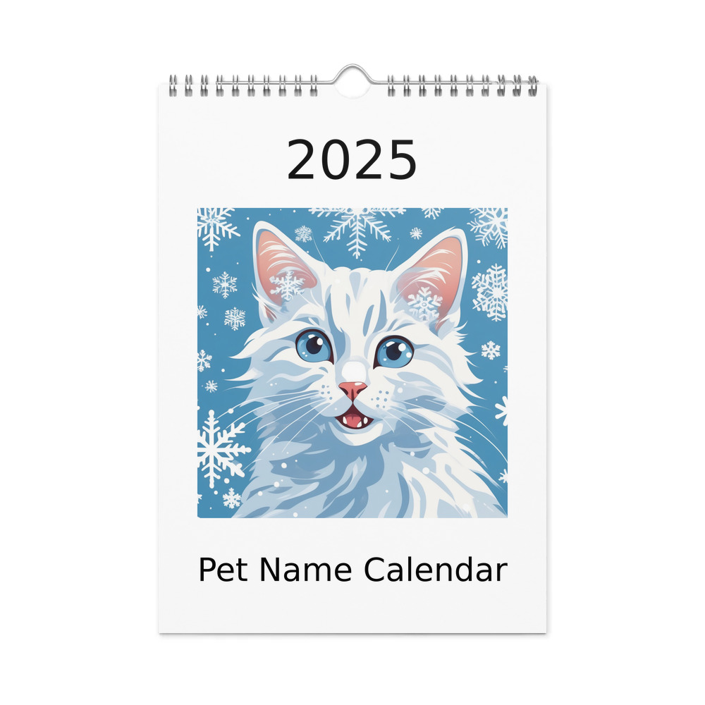 PugMug Custom White Companion Cat Wall Calendar (2026)