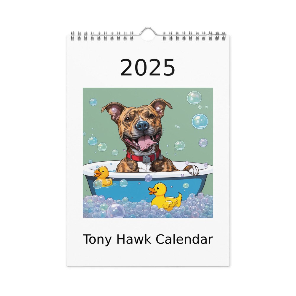 PugMug Custom Tony Hawk Wall Calendar (2026)