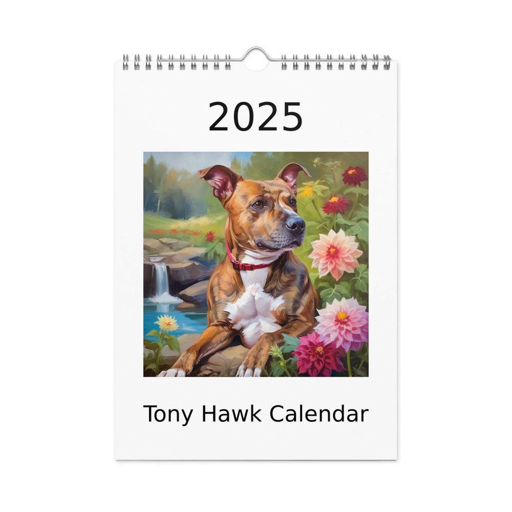 PugMug Custom Tony Hawk Wall Calendar (2026)