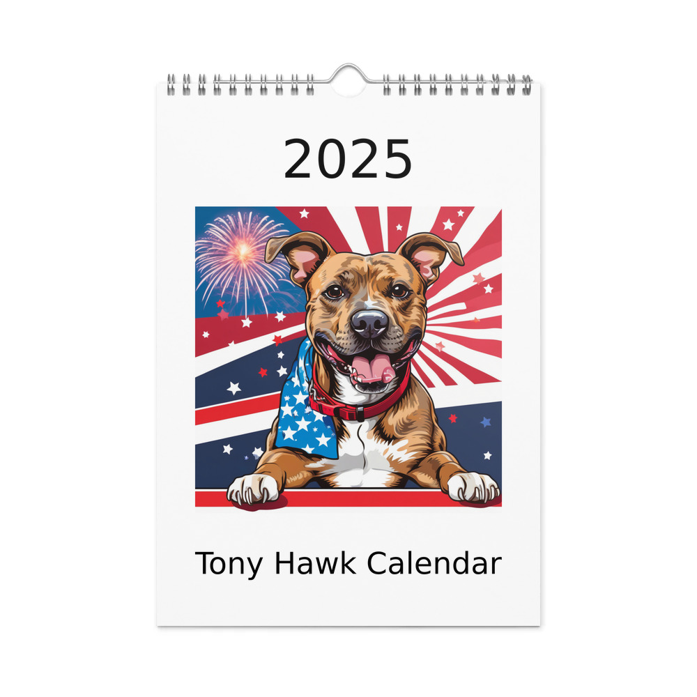 PugMug Custom Tony Hawk Wall Calendar (2026)