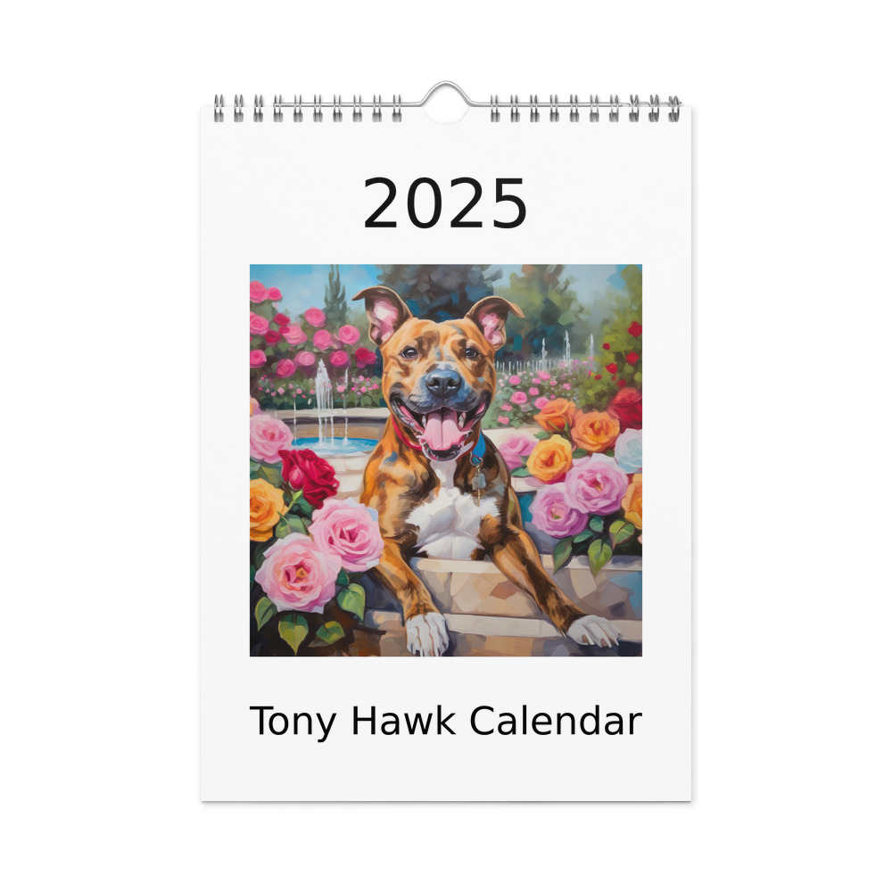 PugMug Custom Tony Hawk Wall Calendar (2026)