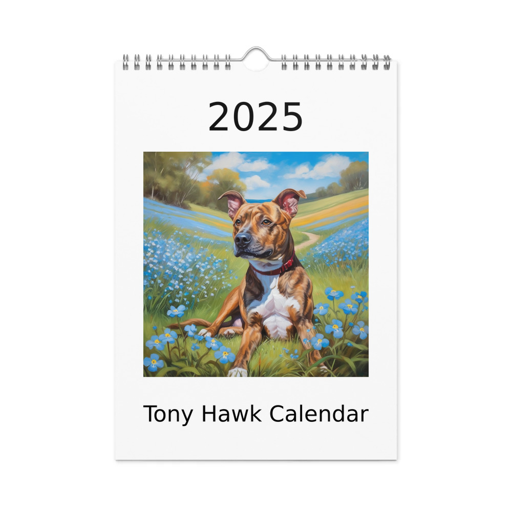 PugMug Custom Tony Hawk Wall Calendar (2026)