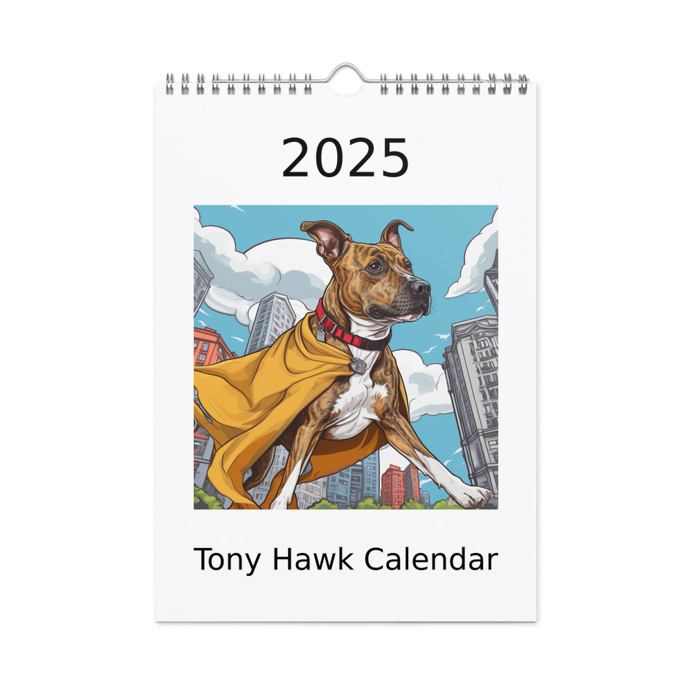 PugMug Custom Tony Hawk Wall Calendar (2026)
