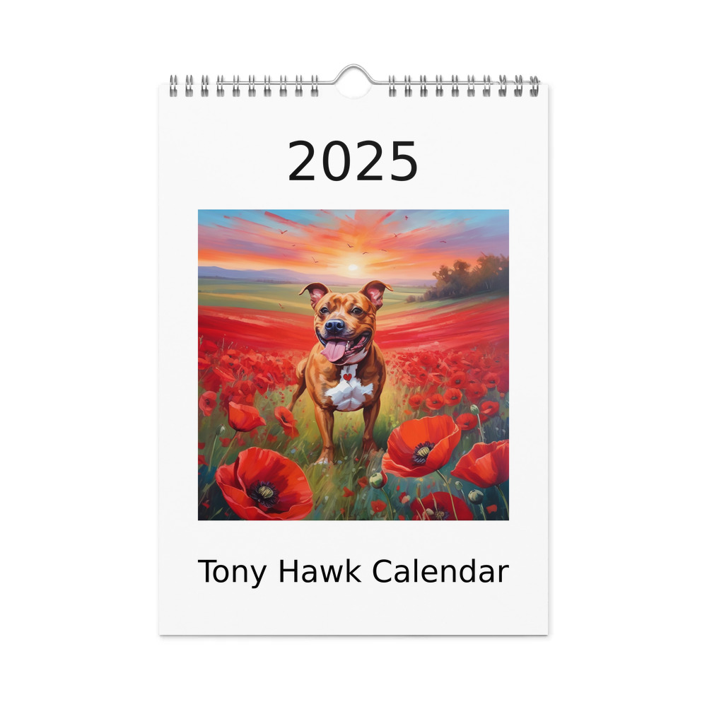 PugMug Custom Tony Hawk Wall Calendar (2026)
