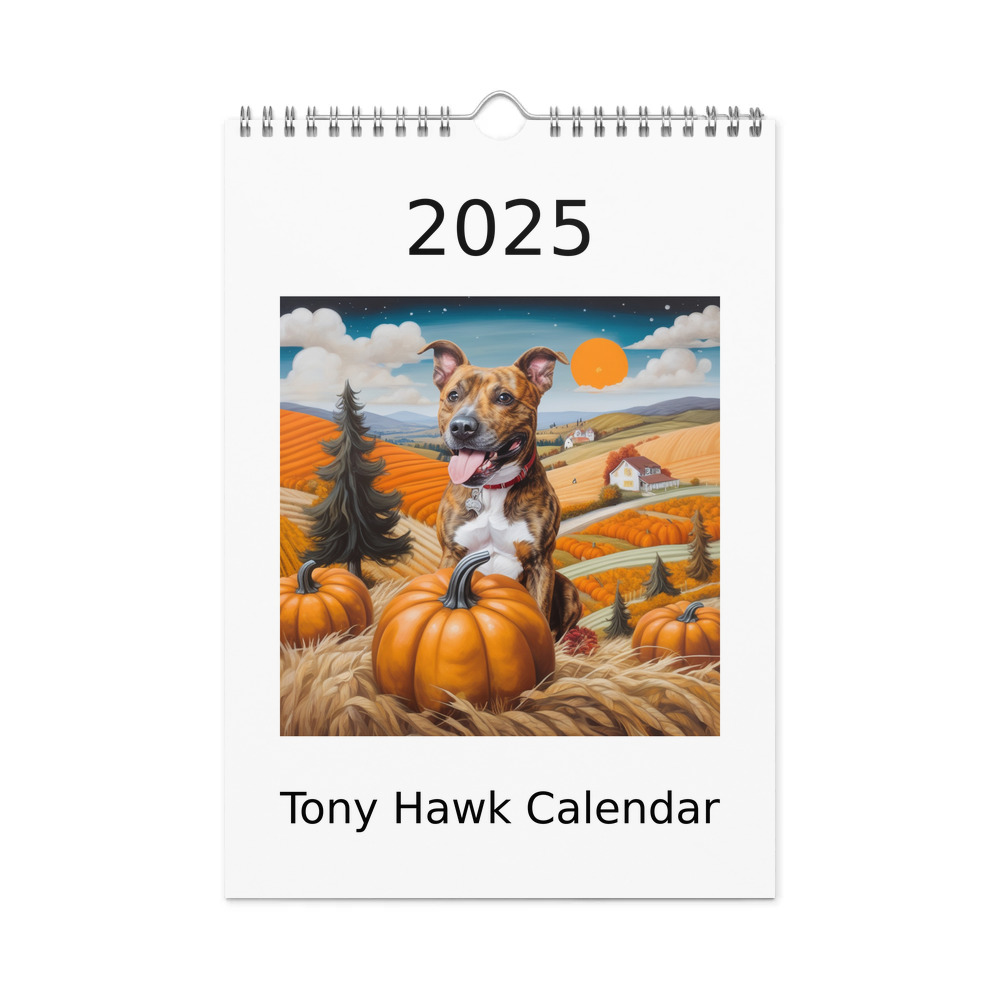 PugMug Custom Tony Hawk Wall Calendar (2026)