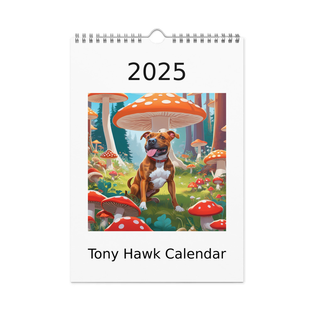 PugMug Custom Tony Hawk Wall Calendar (2026)