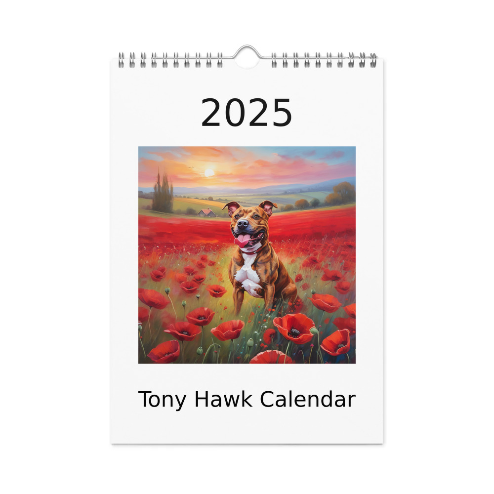 PugMug Custom Tony Hawk Wall Calendar (2026)