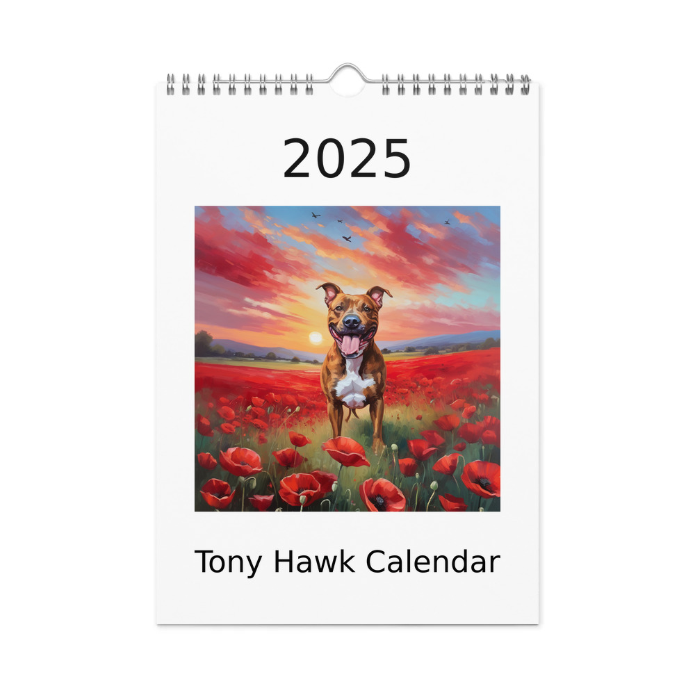 PugMug Custom Tony Hawk Wall Calendar (2026)