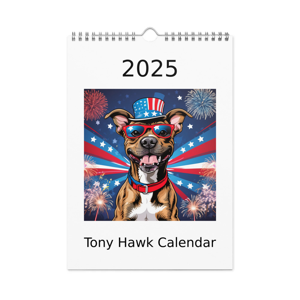 PugMug Custom Tony Hawk Wall Calendar (2026)