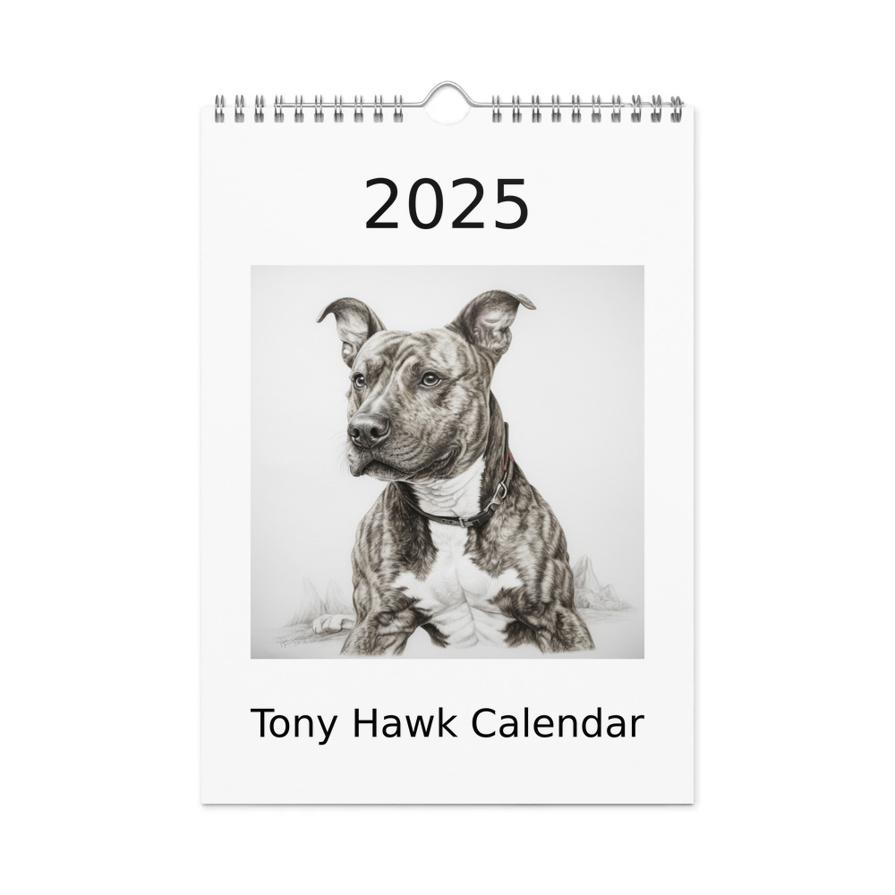PugMug Custom Tony Hawk Wall Calendar (2026)
