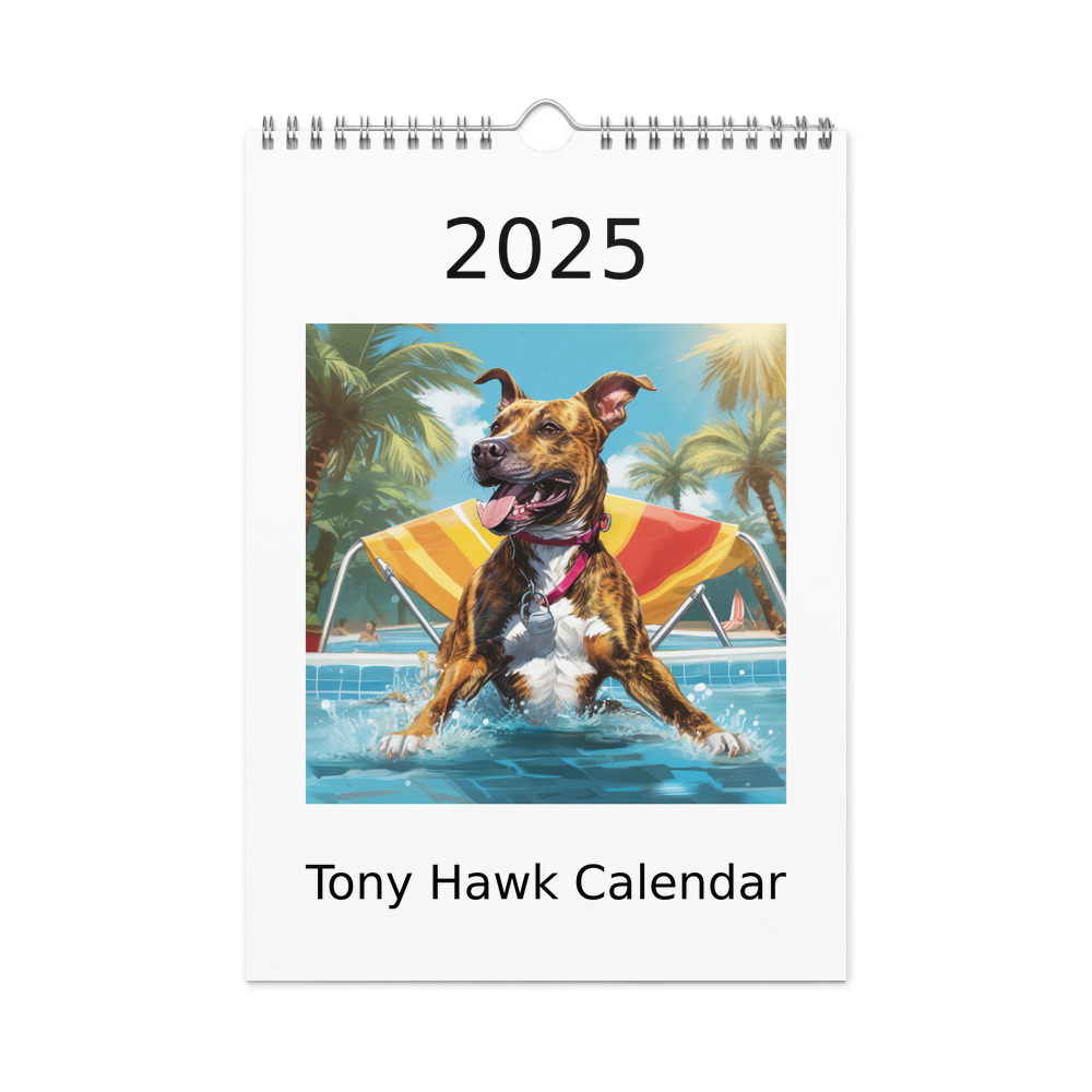 PugMug Custom Tony Hawk Wall Calendar (2026)