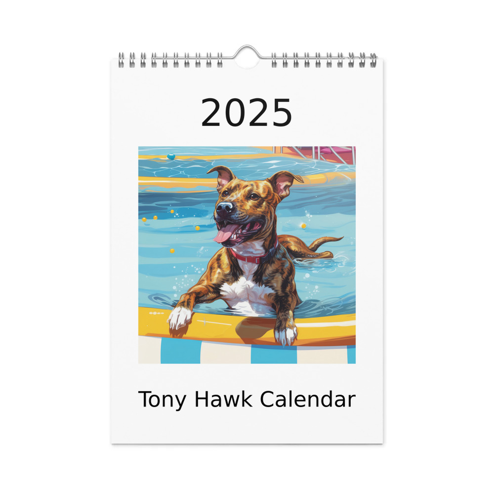 PugMug Custom Tony Hawk Wall Calendar (2026)