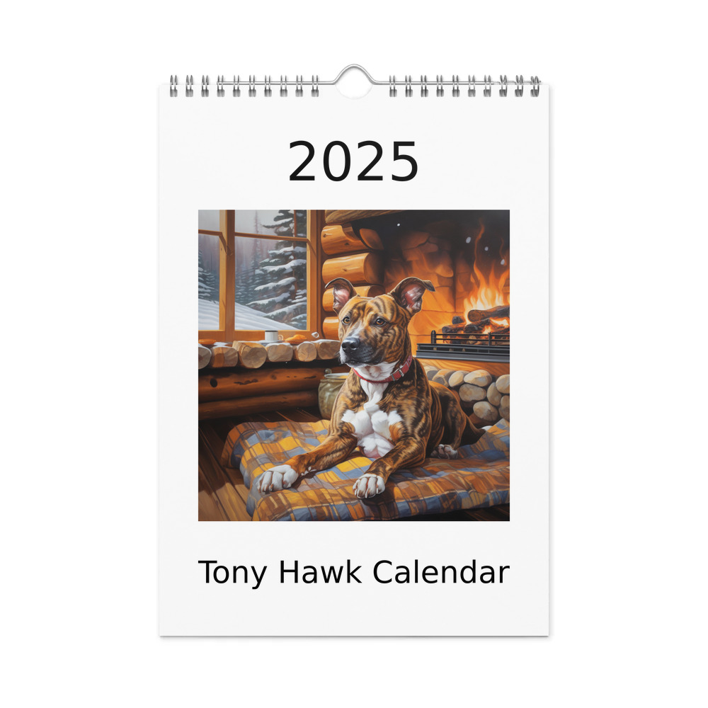 PugMug Custom Tony Hawk Wall Calendar (2026)