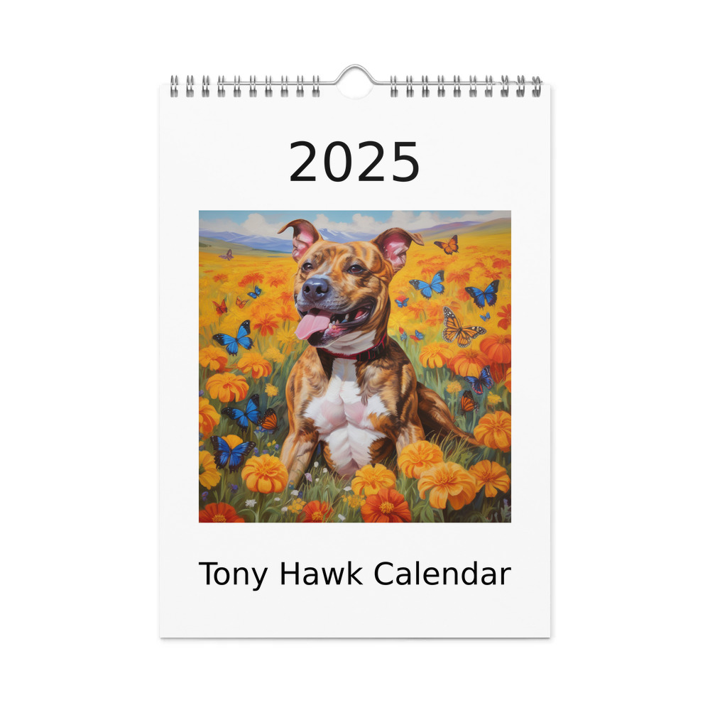 PugMug Custom Tony Hawk Wall Calendar (2026)
