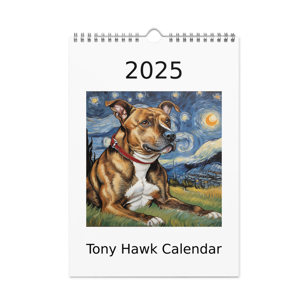 PugMug Custom Tony Hawk Wall Calendar (2026)