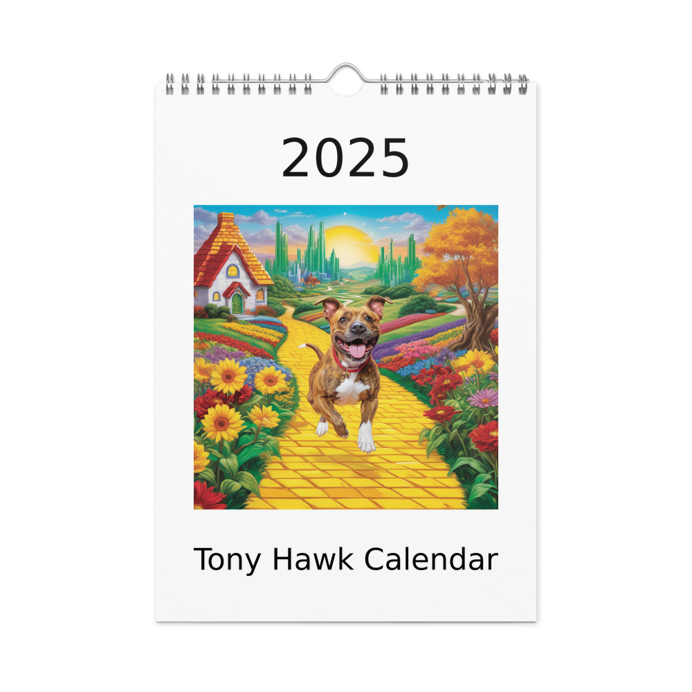 PugMug Custom Tony Hawk Wall Calendar (2026)
