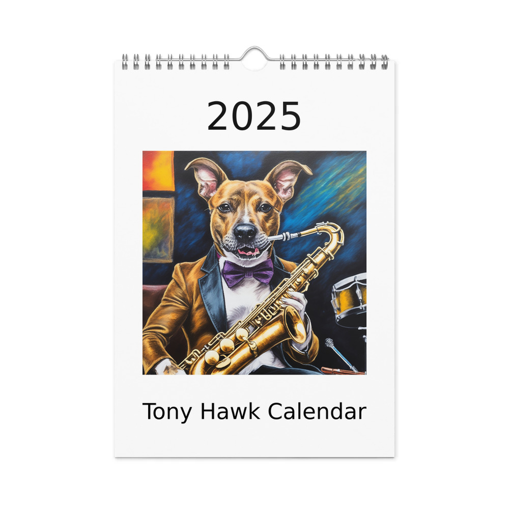 PugMug Custom Tony Hawk Wall Calendar (2026)