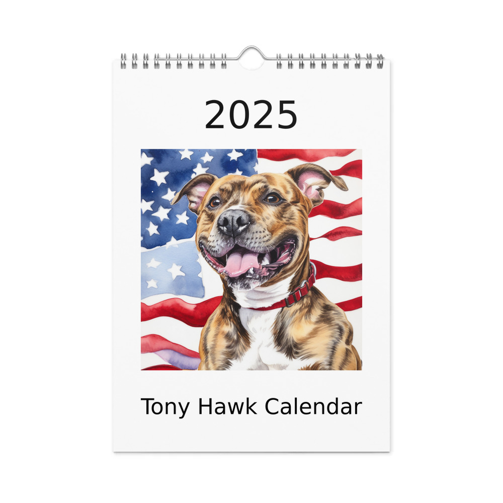 PugMug Custom Tony Hawk Wall Calendar (2026)