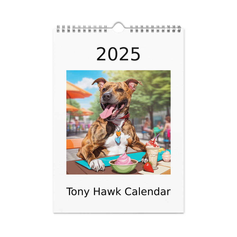 PugMug Custom Tony Hawk Wall Calendar (2026)