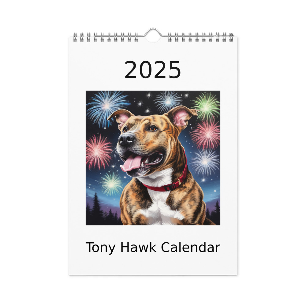 PugMug Custom Tony Hawk Wall Calendar (2026)