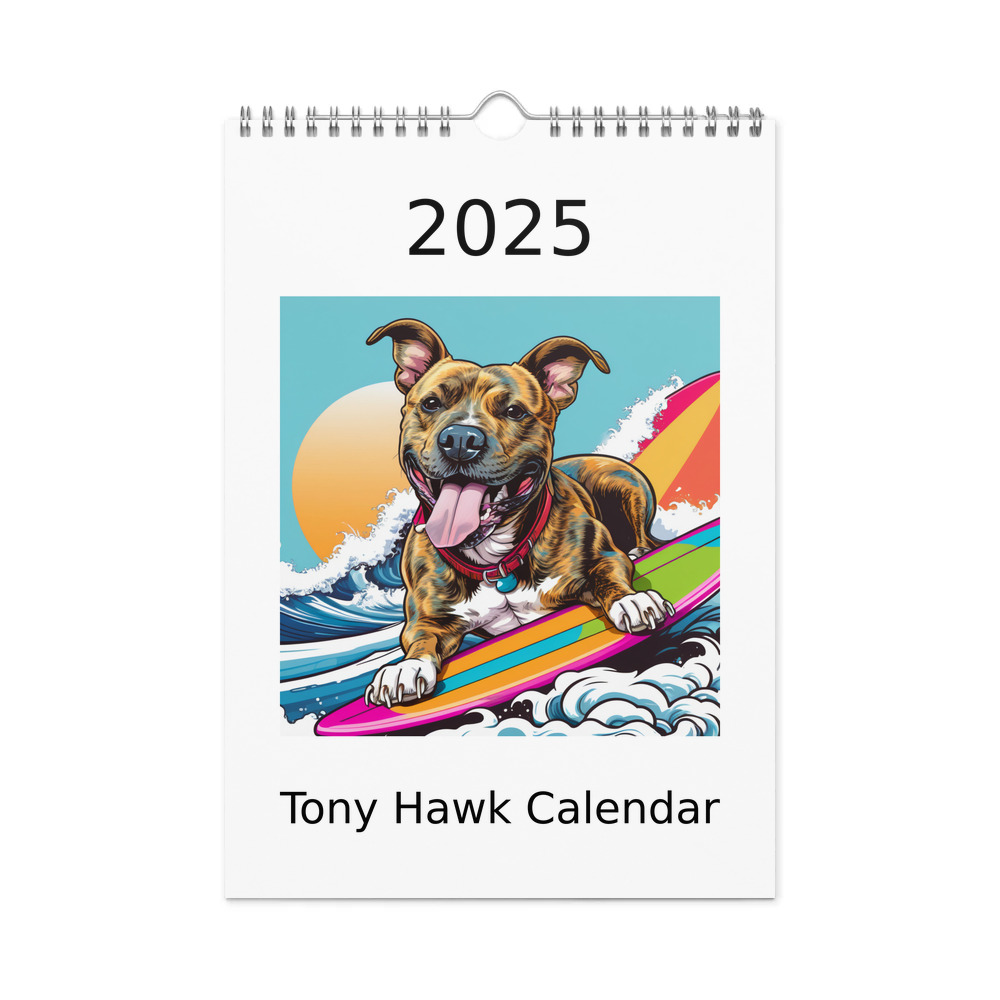 PugMug Custom Tony Hawk Wall Calendar (2026)