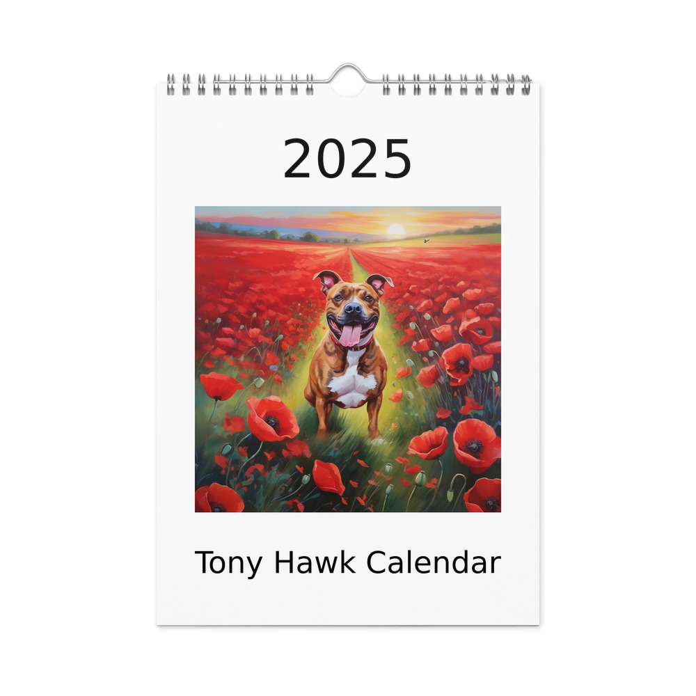 PugMug Custom Tony Hawk Wall Calendar (2026)
