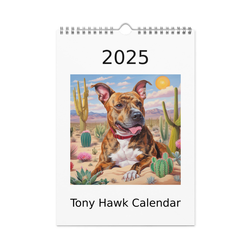 PugMug Custom Tony Hawk Wall Calendar (2026)
