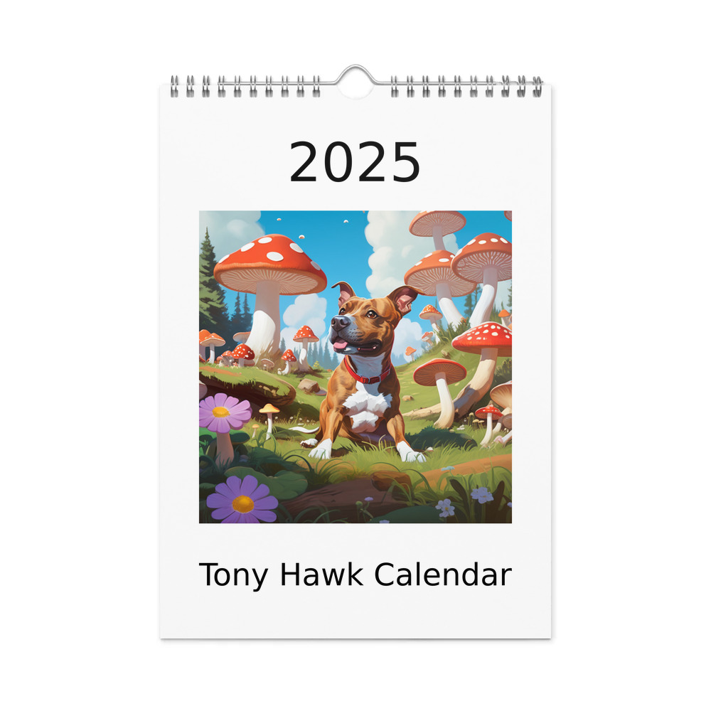 PugMug Custom Tony Hawk Wall Calendar (2026)