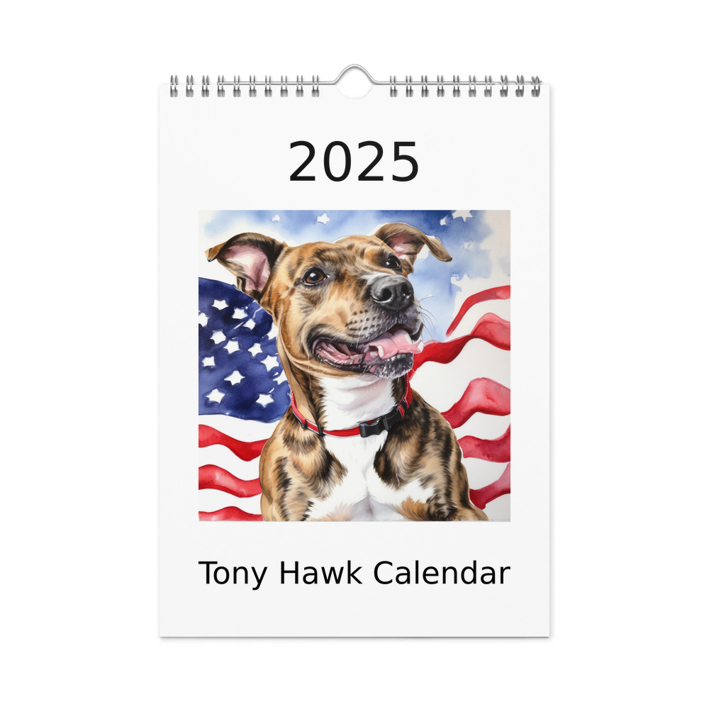 PugMug Custom Tony Hawk Wall Calendar (2026)