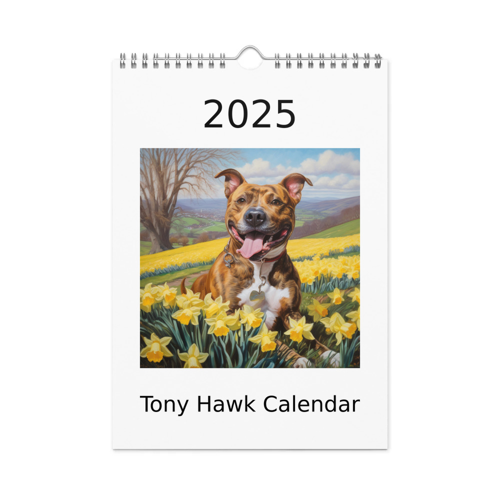 PugMug Custom Tony Hawk Wall Calendar (2026)