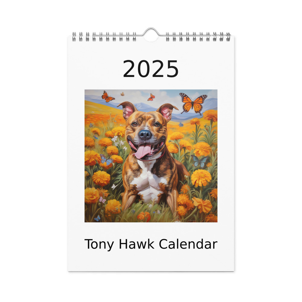 PugMug Custom Tony Hawk Wall Calendar (2026)