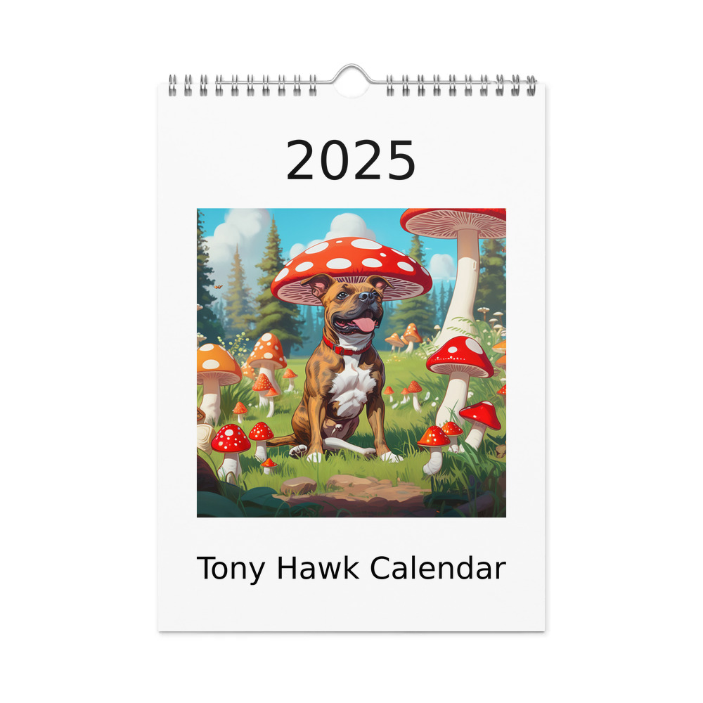 PugMug Custom Tony Hawk Wall Calendar (2026)